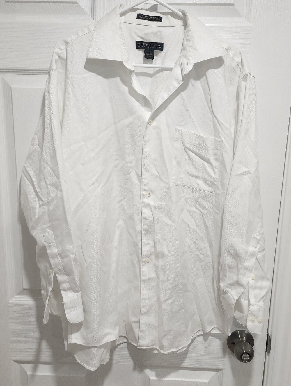 Alfred Sung Dress Shirt 17 32/33 100's 2 Ply Non Iron White Cotton